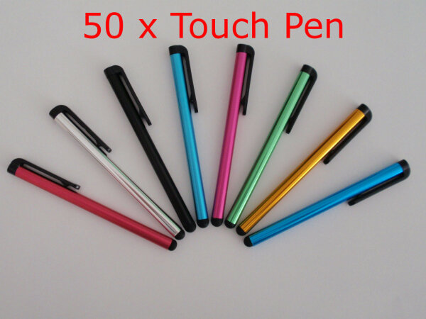 50 x Touch Pen für Kapazitive Displays, IPAD, IPHONE, TABLET PC, Alu/Kunststoff