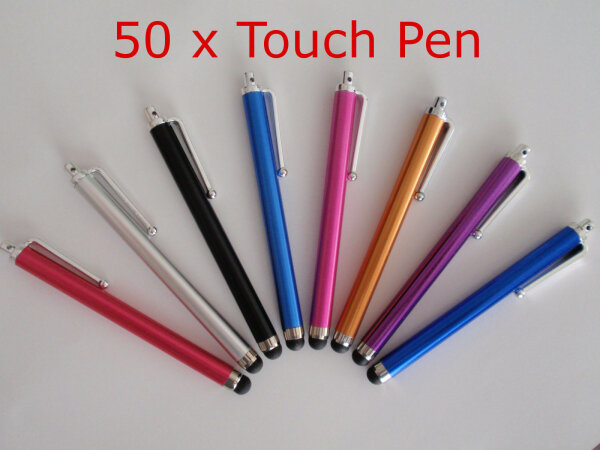 50 x Touch Pen Stylus für Kapazitive Displays, IPAD, IPHONE, TABLET PC, Metall